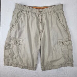 Wear First Mens 32 Tan Cargo Shorts Free-Band Ripstop Stretch Casual 1016-64